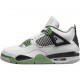 Air Jordan 4 Retro White Oil Green Dark Ash AQ9129-103 Sko