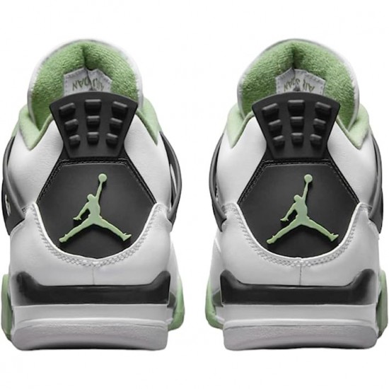 Air Jordan 4 Retro White Oil Green Dark Ash AQ9129-103 Sko