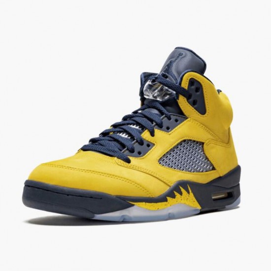 Air Jordan 5 Retro Michigan 2019 AmarilloCollege Navy CQ9541-704 Sko