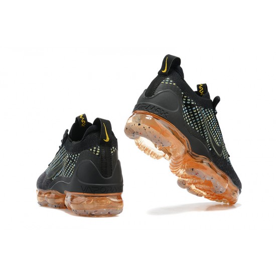 Dame/Herre Nike Air VaporMax 2021 Flyknit Black Orange Løper sko