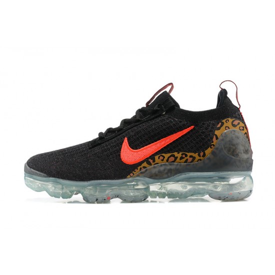 Dame/Herre Nike Air VaporMax 2021 Flyknit Black Rød Løper sko