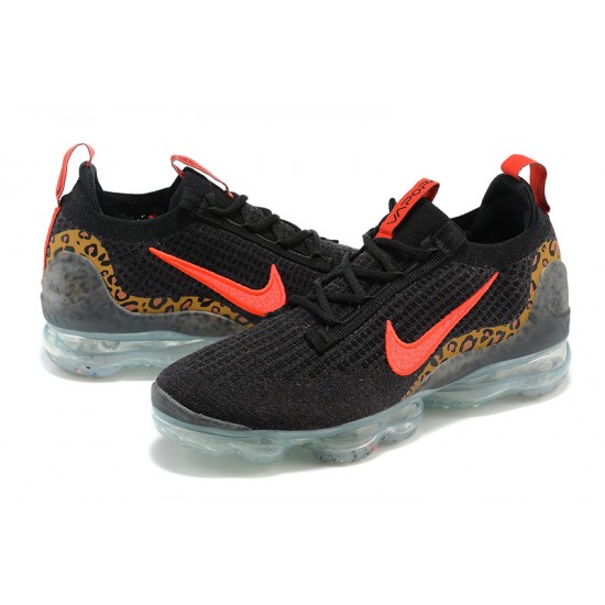 Dame/Herre Nike Air VaporMax 2021 Flyknit Black Rød Løper sko