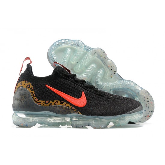 Dame/Herre Nike Air VaporMax 2021 Flyknit Black Rød Løper sko