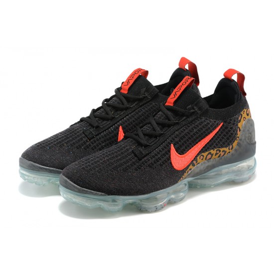 Dame/Herre Nike Air VaporMax 2021 Flyknit Black Rød Løper sko