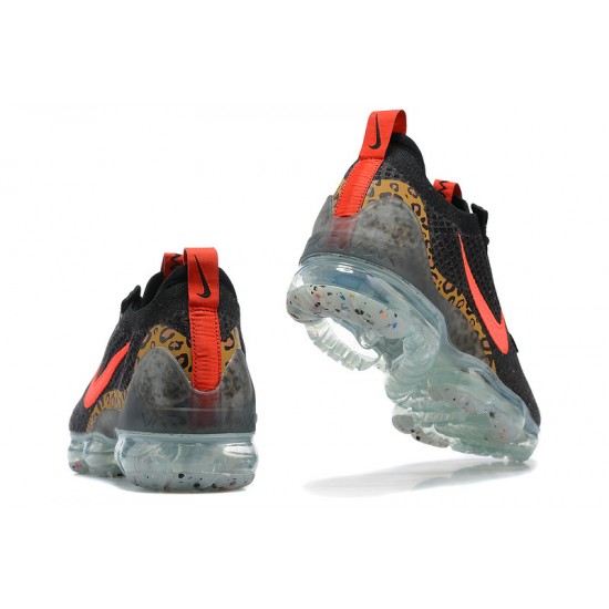 Dame/Herre Nike Air VaporMax 2021 Flyknit Black Rød Løper sko