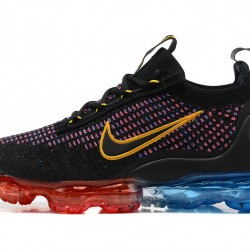 Dame/Herre Nike Air VaporMax 2021 Flyknit Black Rød og Blå Løper sko