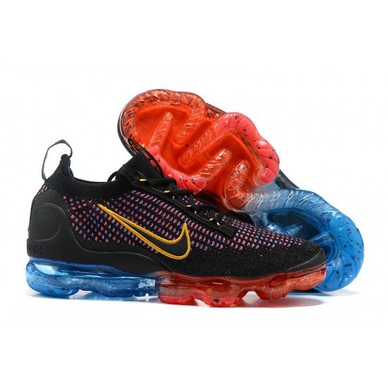 Dame/Herre Nike Air VaporMax 2021 Flyknit Black Rød og Blå Løper sko