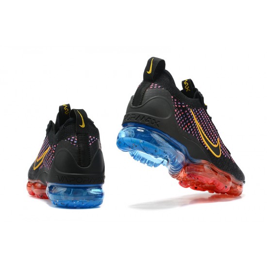 Dame/Herre Nike Air VaporMax 2021 Flyknit Black Rød og Blå Løper sko