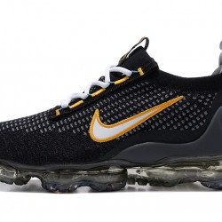 Dame/Herre Nike Air VaporMax 2021 Flyknit Black Gul DH4086-001 Løper sko