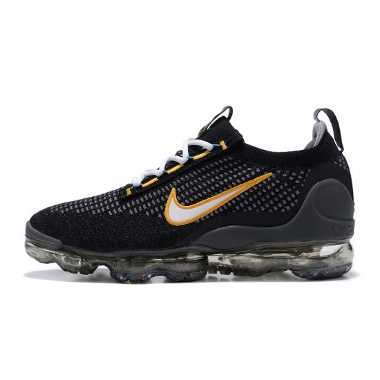 Dame/Herre Nike Air VaporMax 2021 Flyknit Black Gul DH4086-001 Løper sko