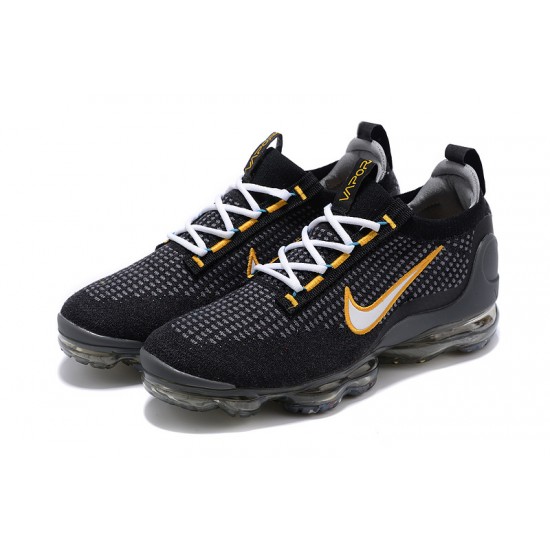 Dame/Herre Nike Air VaporMax 2021 Flyknit Black Gul DH4086-001 Løper sko