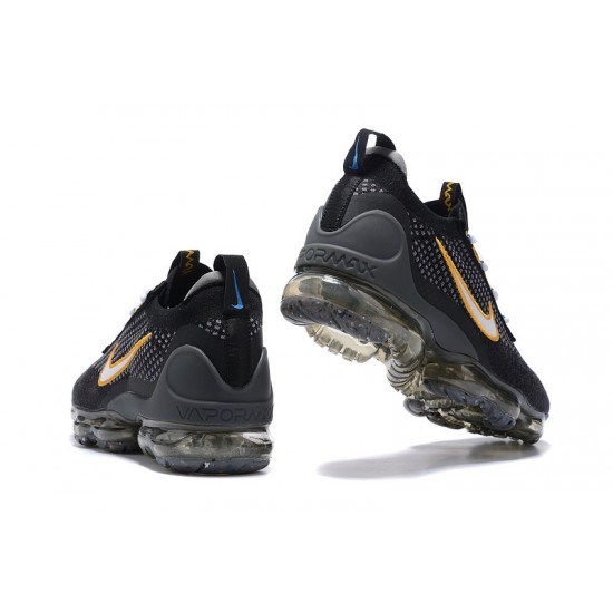 Dame/Herre Nike Air VaporMax 2021 Flyknit Black Gul DH4086-001 Løper sko