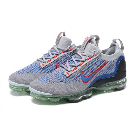 Dame/Herre Nike Air VaporMax 2021 Flyknit Grå Blå DX3368-700 Løper sko