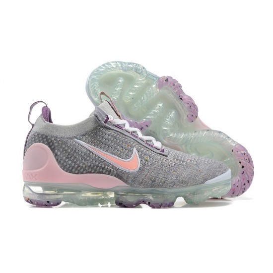 Dame/Herre Nike Air VaporMax 2021 Flyknit Grå og Pink Løper sko