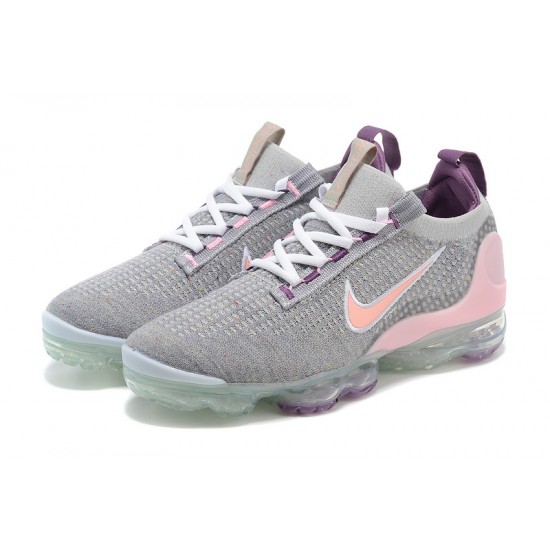 Dame/Herre Nike Air VaporMax 2021 Flyknit Grå og Pink Løper sko