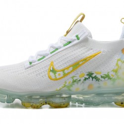 Dame/Herre Nike Air VaporMax 2021 Flyknit Hvit Gul Løper sko