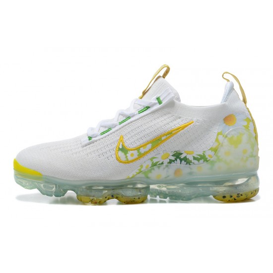 Dame/Herre Nike Air VaporMax 2021 Flyknit Hvit Gul Løper sko