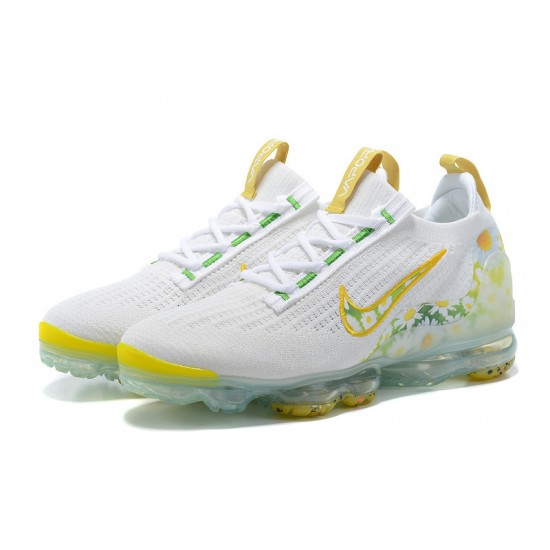 Dame/Herre Nike Air VaporMax 2021 Flyknit Hvit Gul Løper sko