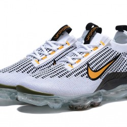 Dame/Herre Nike Air VaporMax 2021 Flyknit Hvit Gul og Black Løper sko