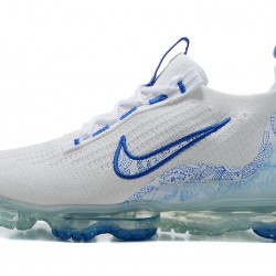 Dame/Herre Nike Air VaporMax 2021 Flyknit Hvit og Blå Løper sko