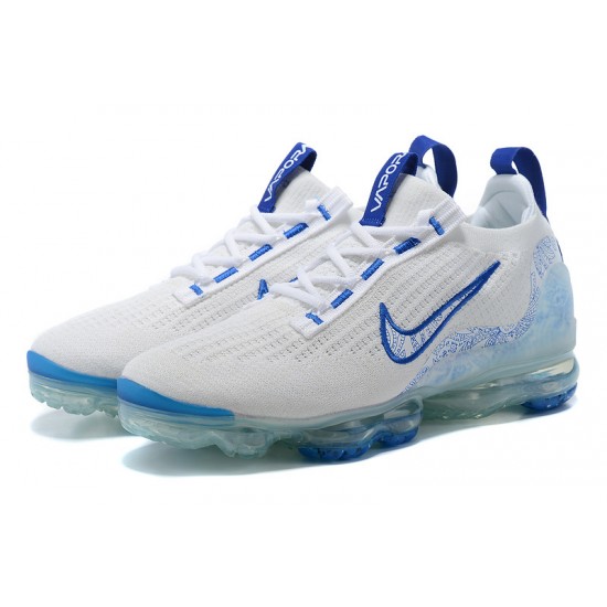 Dame/Herre Nike Air VaporMax 2021 Flyknit Hvit og Blå Løper sko