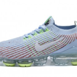 Dame/Herre Nike Air VaporMax Flyknit 3 Hvit Blå Løper sko AJ6910-200