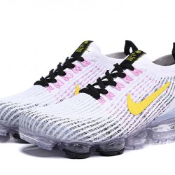 Dame/Herre Nike Air VaporMax Flyknit 3 Hvit Gul Løper sko AJ6900-103