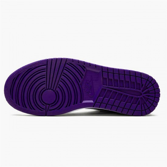 Jordan 1 Low Court Purple Vit/Svart-Court Lila Jordan Sko 553558-125