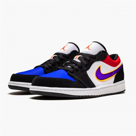 Jordan 1 Low Lakers Top 3 Svart/Court Lila-University Guld-Bright Crimson-Game Royal-Vit Jordan Sko CJ9216-051