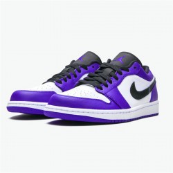 Jordan 1 Low Court Purple White Court Lila/Svart-Vit Jordan Sko 553558-500