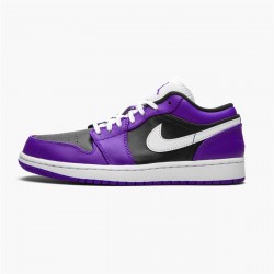 Jordan 1 Low Court Purple Black Court Lila/Svart-Vit Jordan Sko 553558-501