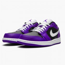 Jordan 1 Low Court Purple Black Court Lila/Svart-Vit Jordan Sko 553558-501