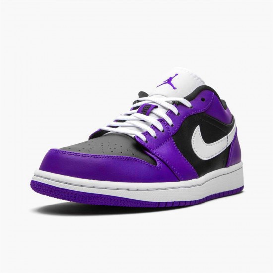 Jordan 1 Low Court Purple Black Court Lila/Svart-Vit Jordan Sko 553558-501