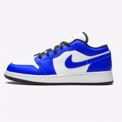 Jordan 1 Low Game Royal (GS) Vit/Game Royal-Svart Jordan Sko 553560-124