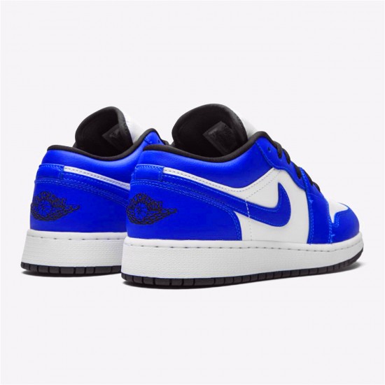 Jordan 1 Low Game Royal (GS) Vit/Game Royal-Svart Jordan Sko 553560-124