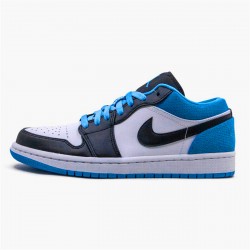 Jordan 1 Low Laser Blue Svart/Svart-Laser Blå-Vit Jordan Sko CK3022-004