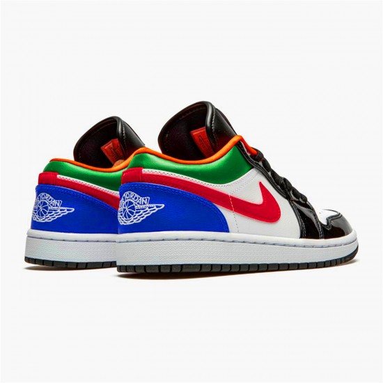 Jordan 1 Low Multi-Color Black Toe Vit/Hyper Royal-University Röd-Vit Jordan Sko CZ4776-101