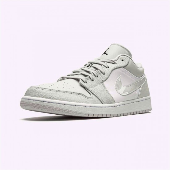 Jordan 1 Low White Camo Vit/Svart-Neutral Grå Jordan Sko DC9036-100