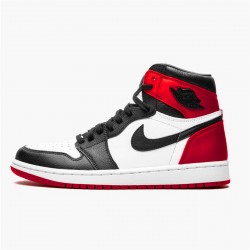 Jordan 1 High Satin Black Toe Svart/Vit-University Röd Jordan Sko CD0461-016