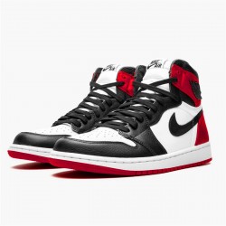 Jordan 1 High Satin Black Toe Svart/Vit-University Röd Jordan Sko CD0461-016