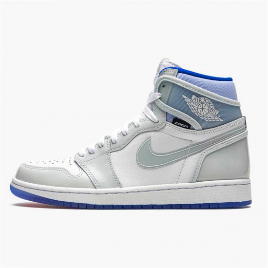 Jordan 1 High Zoom White Racer Blue Vit/Racer Blå-Vit Jordan Sko CK6637-104