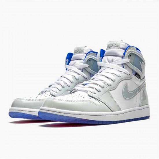 Jordan 1 High Zoom White Racer Blue Vit/Racer Blå-Vit Jordan Sko CK6637-104