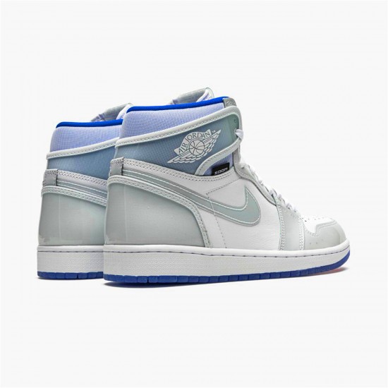 Jordan 1 High Zoom White Racer Blue Vit/Racer Blå-Vit Jordan Sko CK6637-104