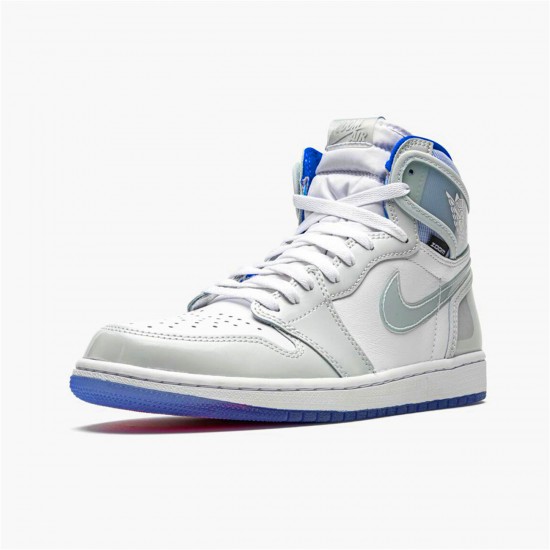 Jordan 1 High Zoom White Racer Blue Vit/Racer Blå-Vit Jordan Sko CK6637-104