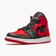 Jordan 1 Mid Banned (2020) Svart/University Röd-Svart-Whit Jordan Sko 554724-074