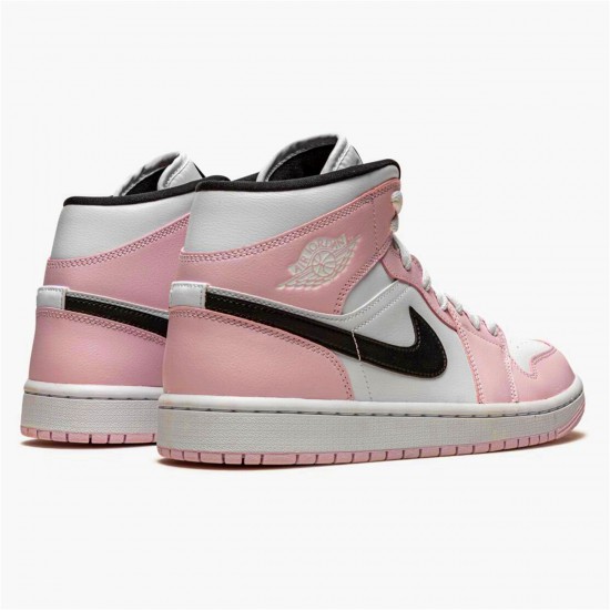 Jordan 1 Mid Barely Rose Light Violet/Svart-Vit Jordan Sko BQ6472-500