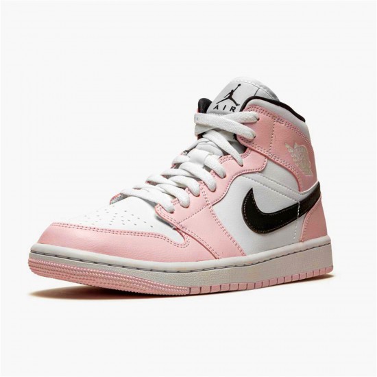 Jordan 1 Mid Barely Rose Light Violet/Svart-Vit Jordan Sko BQ6472-500