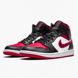 Jordan 1 Mid Bred Toe Svart/Noble Röd-Vit Jordan Sko 554724-066