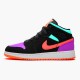 Jordan 1 Mid Multi-Color (GS) Svart/Multi-Color Jordan Sko 554725-083