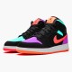 Jordan 1 Mid Multi-Color (GS) Svart/Multi-Color Jordan Sko 554725-083